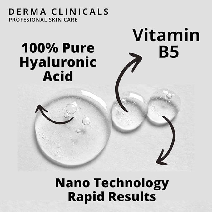 Hyaluronic Acid Serum with Vitamin B5, Anti-Aging, Hydrating facial Serum, Plumping, Lightweight, Fast Absorbing - 8oz