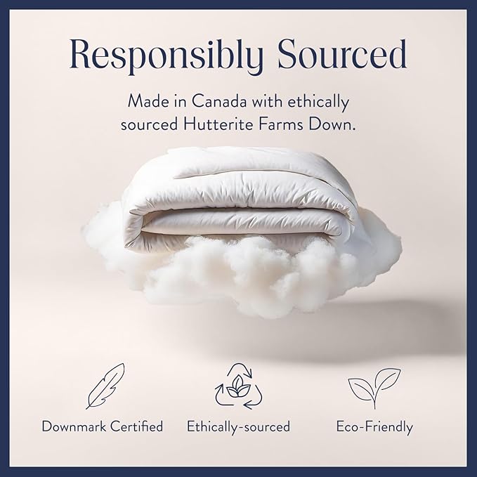Brooklinen Lightweight Luxury Down Comforter, 100% Natural Canadian Duck Down Duvet Insert - 650 Fill Power, 100% Cotton Shell, King/Cali King Size Comforter for Warm Sleepers