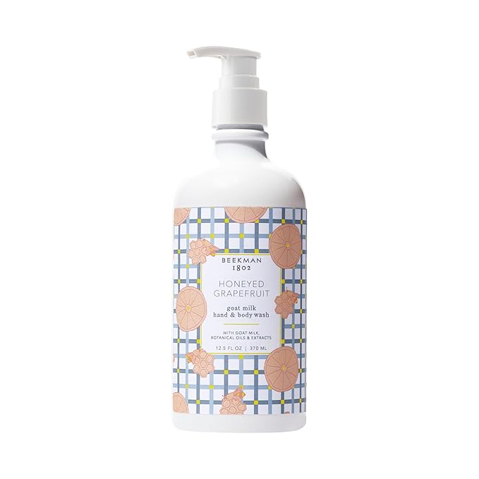 Beekman 1802 Goat Milk Hand Wash, Honeyed Grapefruit - Scented - 12.5 oz - Cleanses, Softens & Nourishes Skin - Rinses Away Impurities - Good for Sensitive Skin - Cruelty Free