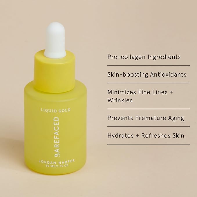 Barefaced Skin Brightening Trio - Toning Pads, Liquid Gold & Overachiever - Improve Skin Texture, Brighten Skin, and