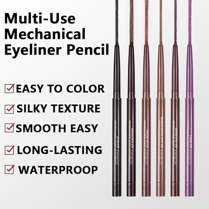 Kaely Dark Brown Gel Eyeliner Pencil, Smooth Eye Liner Waterproof Smudge Proof, Built in Sharpener, Long Lasting Eye Makeup, Vegan & Cruelty-Free, 02