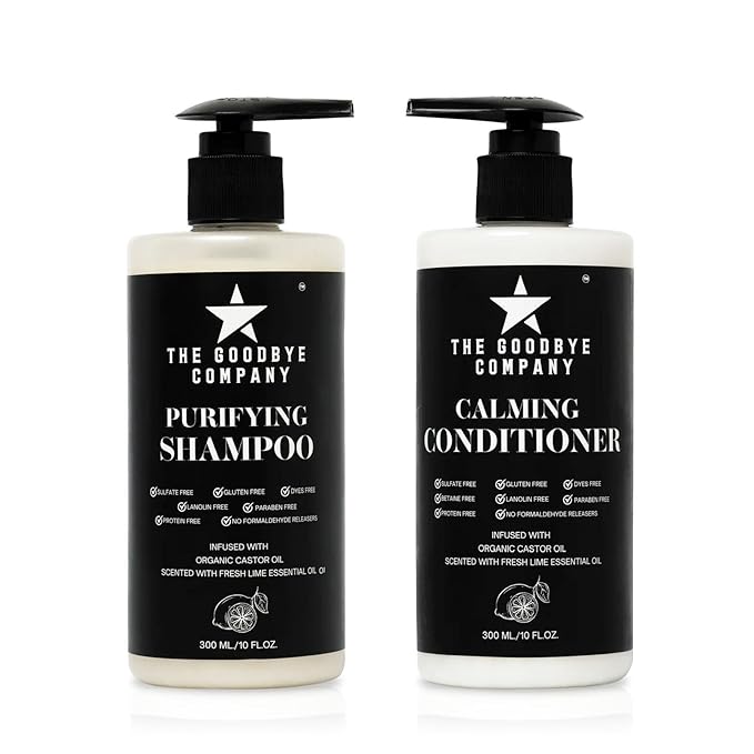 Castor Oil Shampoo and Conditioner Set - Made in USA, 10 oz Bottles