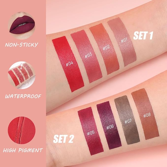 Matte Lip Lipstick Crayon Lip Liner Thick Pencil, High-Pigment Outline lips, Non-sticky Matte Velvet Texture, Waterproof & Smudge-Proof Longwear Pigmented, Fit for all tones 05#