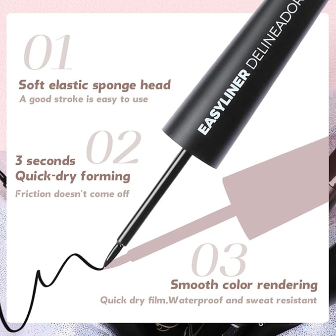 MAEPEOR Ultra-Fine Liquid Eyeliner Dark Brown High-Pigmented Matte Eyeliner Pen Stay All Day Makeup with Fine Brush Tip (M02 Dark Brown)