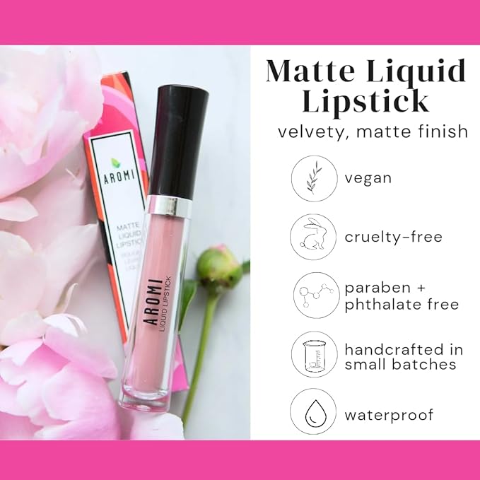 Aromi Ginger Spice Matte Liquid Lipstick | Nutmeg, Terra Cotta Lip Color, Vegan & Cruelty-free Beauty, Burnt Orange, Long-lasting Lipstick for Fall (Ginger Spice)