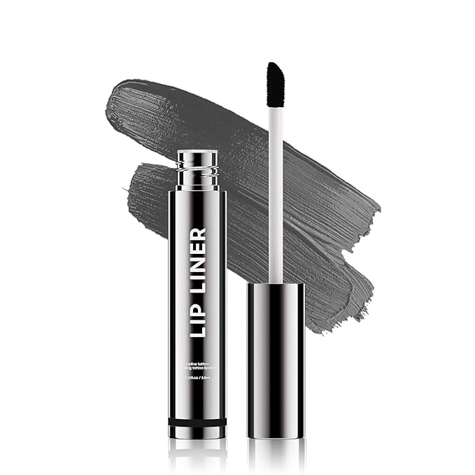 Peel Off Lip Stain Natural Lip Color - Waterproof Lip Liner Stain for Women All Skin Types, Lip Liner Long Lasting Transfer Proof & Smudge-Proof Moisturizing Easy to Use (Black)