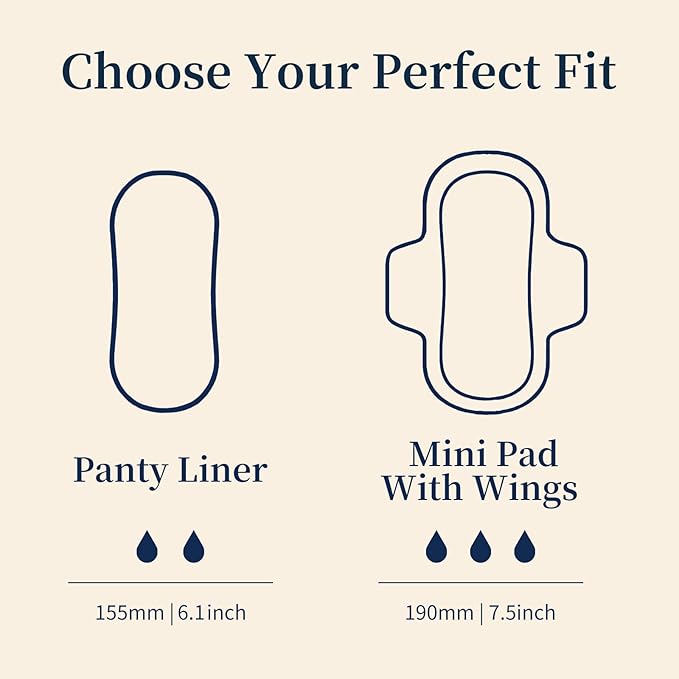 MODAL Panty Liners for Women, Unscented Sanitary Pads Without Wings, Daily Thin Panty Liners, 6.1 Inch(155 mm), Regular, 80 Count