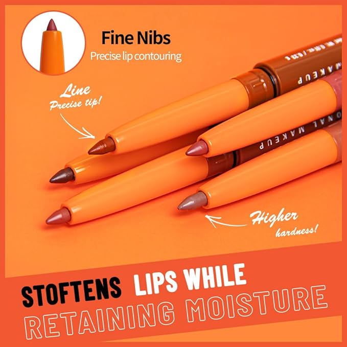 Matte Lip Liner Pencil for Shaping Lips, Retractable Creamy Brown Crayon LipLiner Pencil, Long Lasting Waterproof Lipstick Lip Liner Makeup, Vegan Beauty 07#