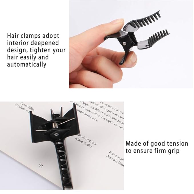 Ondder 36 Pcs Black Butterfly Hair Clips for Styling and Sectioning - Pro Claws Clamps for Cutting, Coloring - Hair Accessories for Women Girls