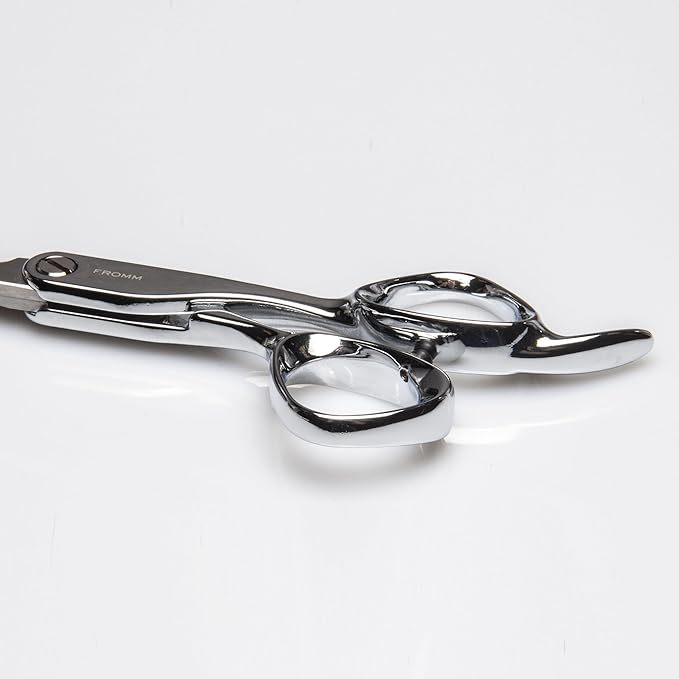 Fromm Professional Explore 5.75" 28 Tooth Thinning Shears Wet and Dry Hair, Polished Silver Japanese Steel Scissors with Smooth Straight Blade and Microserrated Thinning Teeth