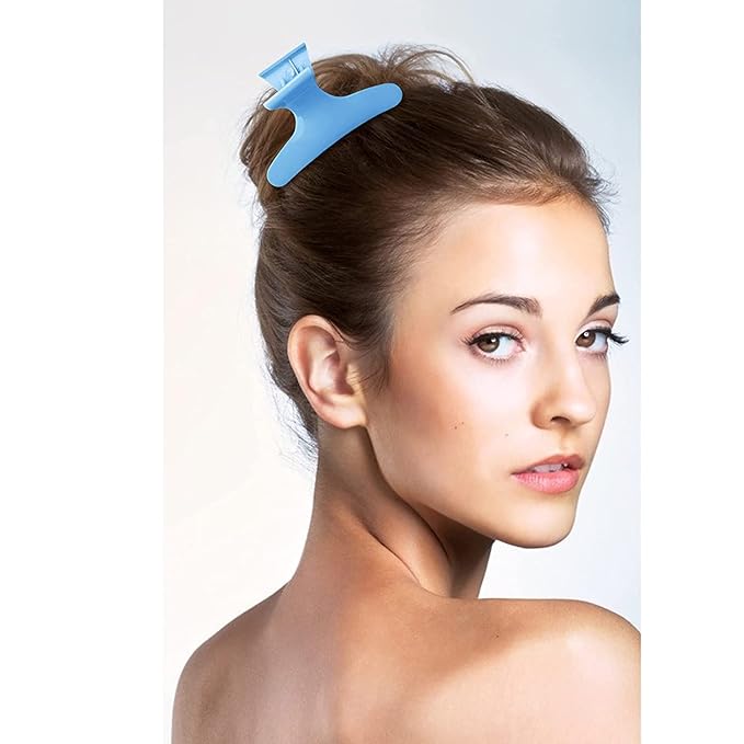 Ondder Hair Clips for Styling, Cutting, Coloring - Butterfly Claw Clamps and Sectioning Clips for Salon and Home Use - Hair Accessories for Women and Girls in Black, Blue, and Orange
