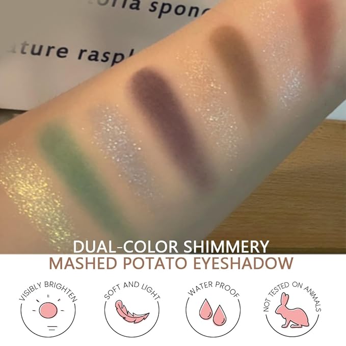 AMY'S DIARY 2 Color Taupe Brown Matte+Golden Champagne Shimmer Eyeshadow Palette – Shimmer matte Shades eye shadow for Eye Makeup, Long-Lasting & Highly Pigmented, Vegan & Cruelty-Free for woman