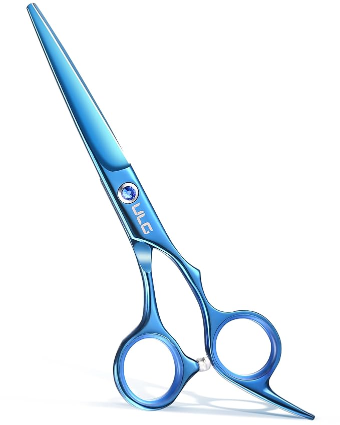 ULG Hair Cutting Scissors, Professional Hair Scissors 6.5 inch Right-Hand Razor Edge Barber Shears Salon Hair Cutting Shears Made of Japanese Stainless Steel, Hand Sharpened Navy