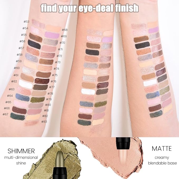 evpct 8Pcs Cream Eyeshadow Stick Set for Women, Nude Pink Light Mauve Brown Matte Rose Gold Copper Brown Champagne Shimmer, Silky Matte Shimmer Eyeshadow Applicator Sticks Eye Makeup sombras para ojos