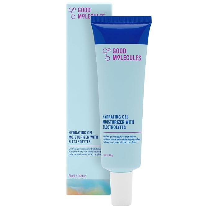 Good Molecules Hydrating Gel Moisturizer - Oil Free Face Moisturizer for Oily Skin With Ultra Hydrating Electrolytes to Rejuvenate, Skin Care for Face