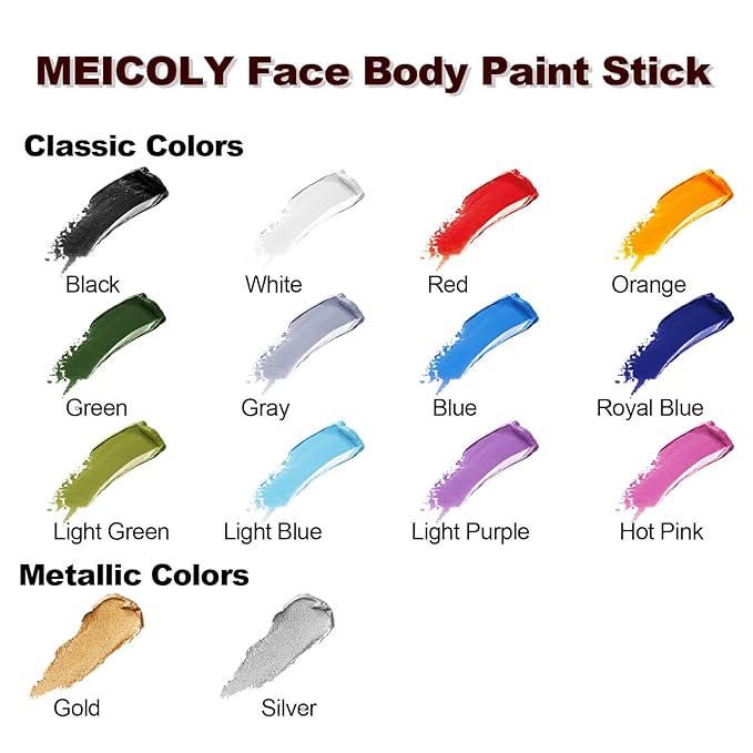 MEICOLY Pink Face Body Paint Stick(1.06Oz),Waterproof Sweatproof Pink Eye Black Softball/Baseball/Football,Cream Body Paint,Blendable Face Paint for Halloween Special Effects SFX Makeup