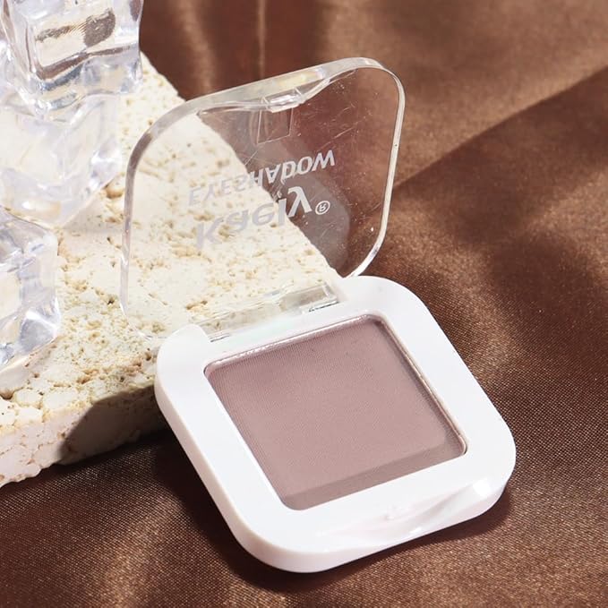 evpct Mauve Taupe Plum Matte Single Eye Shadow Palette Makeup for Older Women, Plum Lavender Purple Natural Cream Eyeshadow Palette for Green Eyes, High Pigment Mini Monochrome Eyeshadow