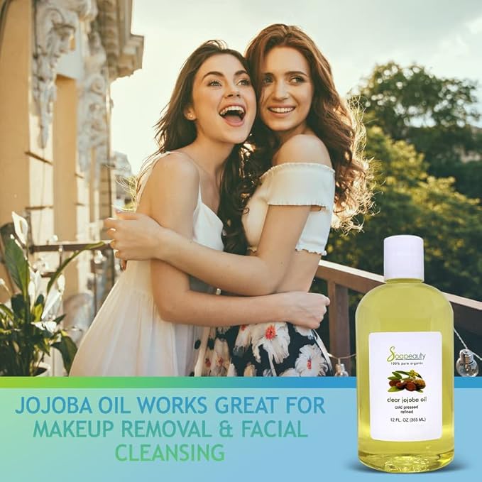Soapeauty Clear Jojoba Oil | 100% Pure & Natural | Refined, Cold Pressed, Hexane Free | Moisturizing Oil for Skin, Face, Hair & Nails | 24 fl oz (2 * 12 fl oz)