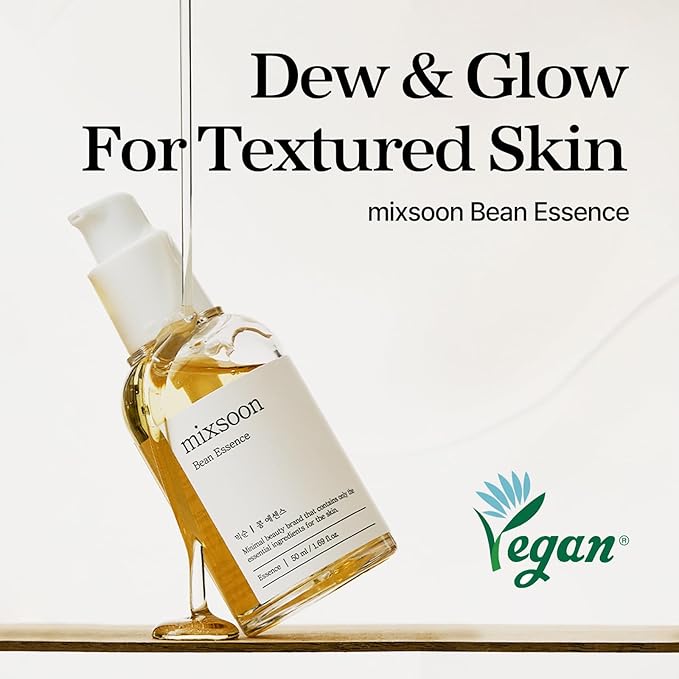 mixsoon Bean Essence 1.01 Fl.Oz. / 30ml (Pack of 1) Exfoliating Hydrating Korean Skin Care Hyaluronic Acid Serum Korean Glass Skin Care