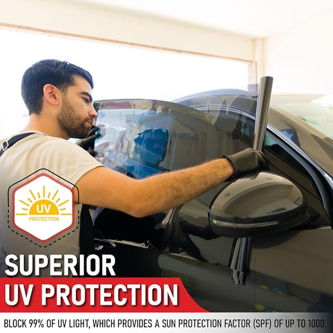 United Window Tint 24" in x 100'Ft 2Ply Nano Carbon Film with 42% VLT - Privacy Window Tint for Cars, Home -Blocks UV/IR Rays, Reduce Heat & Glare - Adhesive Film with Lifetime Color Stability