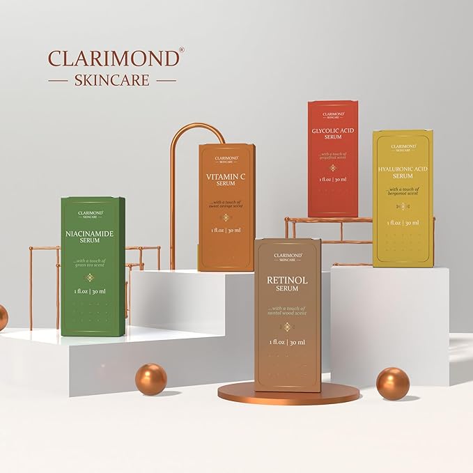CLARIMOND Hyaluronic Acid Serum for Face – 2% Concentration with Niacinamide, Centella Asiatica, Aloe Vera, Chamomile & Bergamot, Deep Hydration - Skin Repair – Calming Effect
