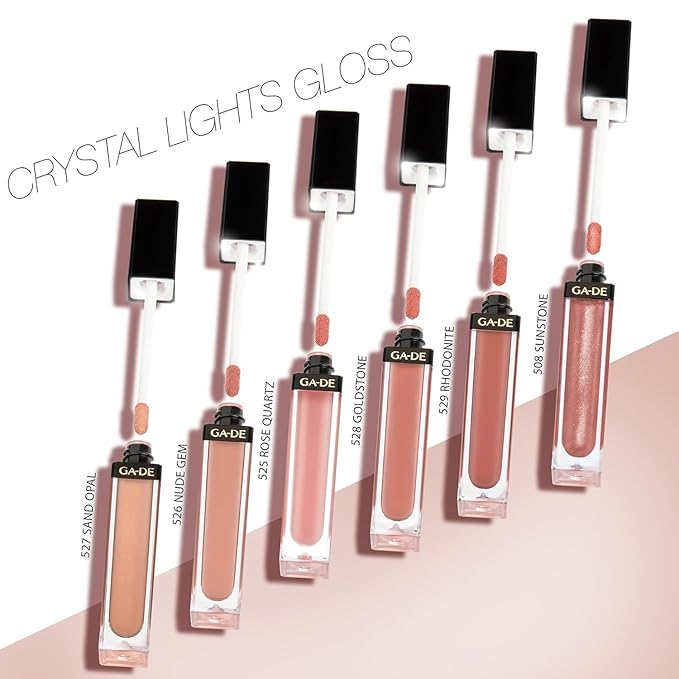 GA-DE Crystal Lights Lip Gloss, 503 - Enriched with Light-Reflecting Crystal Pearls - Smooth, Silky, Rich Color - Moisturizes and Adds Shine - 0.2 oz