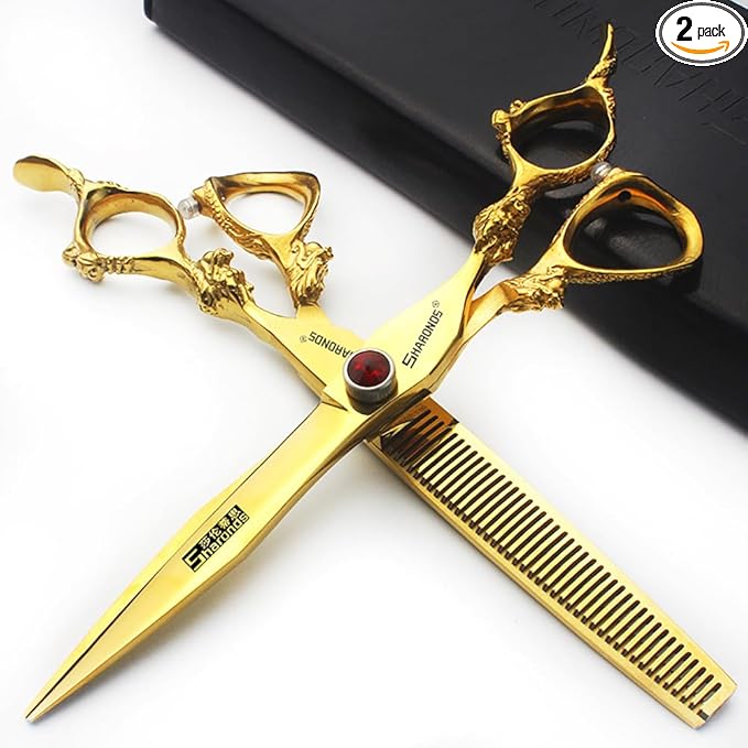 Hair Scissors 6/7/8/9-inch 440C High Hardness For Hairdressers Haircuts Cuttinging Scissors Professional Haircut (7 inch-2pc)