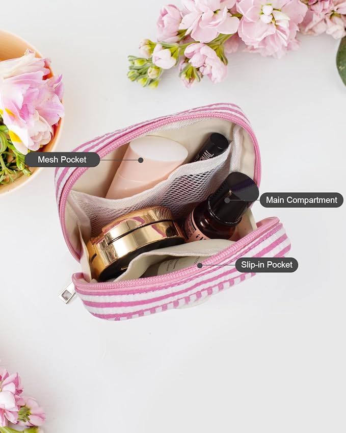 LETGO Gifts for Girls Teen Girl - Pink Preppy Makeup Bag Best Friend Birthday Gifts Teacher Gifts for Women Wedding Gifts Bridesmaid Gifts Daughter Teacher Wife Gifts Teen Girl Gifts