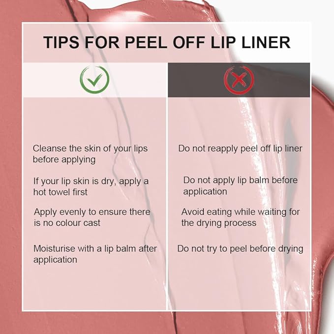 3 Colors Peel Off Lip Liner with Tweezer Kit, Rich Color Matte Finish Lip Tint Stains Makeup Set for Women, Long Lasting, Waterproof, Smudge Proof, For All Skin Types (#3, #6, #7)