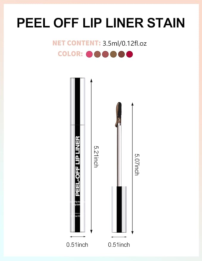 Erinde Matte Finish Peel Off Lip Stain, Long Lasting Tattoo Lip Liner, Waterproof Transfer Proof, Non-Stick Cup Nude Lip Stain Lipliner, 06