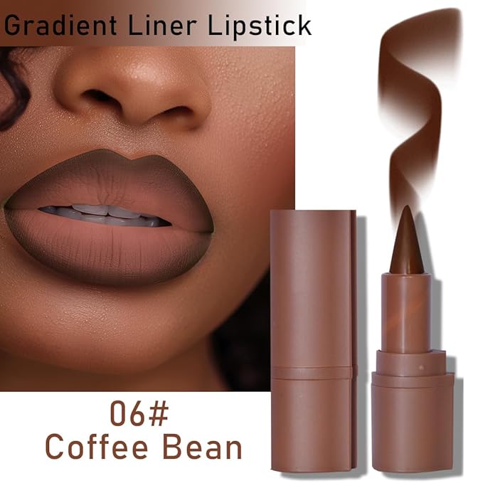 2-in-1 Gradient Lip Liner and Lipstick Lip Combo Set - Achieve Flawless Contour and Gradual Ombre Effect with Easy-to-Use Crayon Form and Cone Tip (01&04&06, 1 Count (Pack of 3))