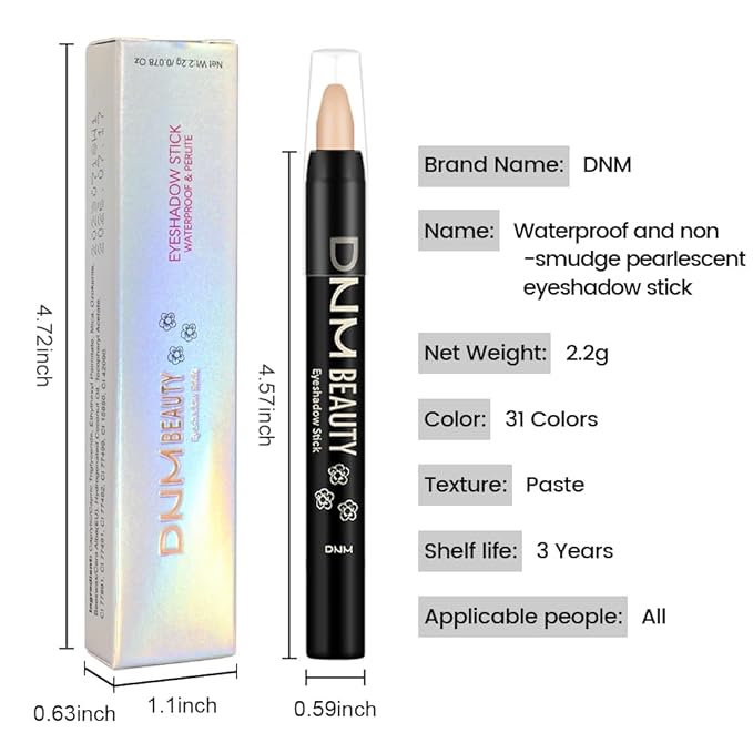 evpct Beige Matte Cream Eye Shadow Sticks Brightener Pencils for Women, Beige Yellow Silky Eyeshadow Applicator Stick Pen Waterproof, Blendable Crease-Proof Stick Eyeshadow Matte Eye Makeup 59