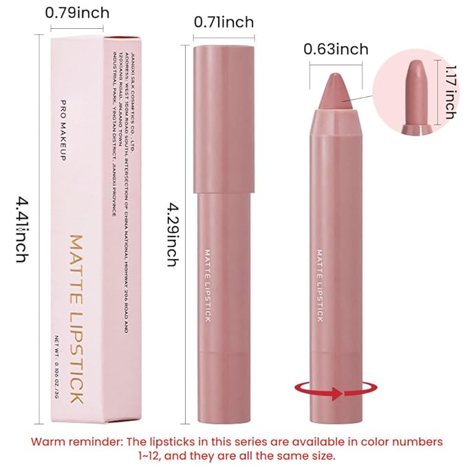 BINGBRUSH Crayon Matte Longwear Lipstick Pack Set,Moisture Smooth Color Stick Ultimate Lip Crayon for Makeup Collection - Waterproof Velvet Lipgloss (05#, 1 Count (Pack of 1))