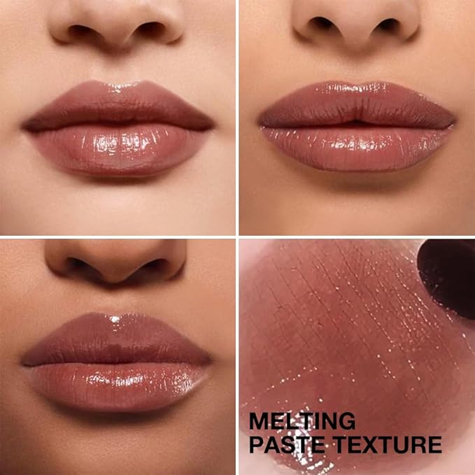 Honey Butter Lipstick Tinted Lip Balm, Shine Moisturizing Plumper Lipstick for Women, Natural Nourishing Hydrating Lip Gloss Stain for Dry Lips, Lightweight Lip Liner Care Makeup, Vegan - Black & Pink