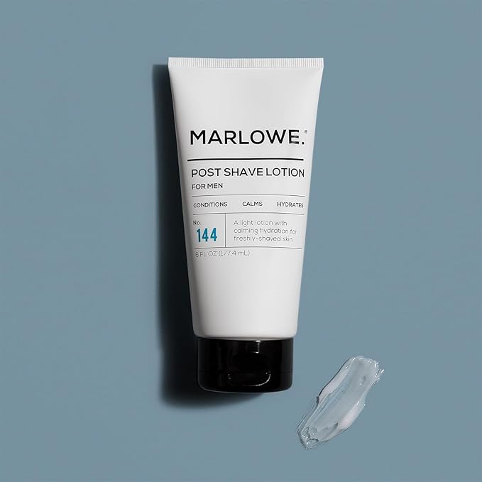 MARLOWE. Shave Cream No. 141 & Post Shave Lotion No. 144 – 6oz Each – Conditioning Shave Cream & Aftershave Lotion for Smooth, Soothing, Close Shave – Men's Shaving Kit Essentials, 2-Pack