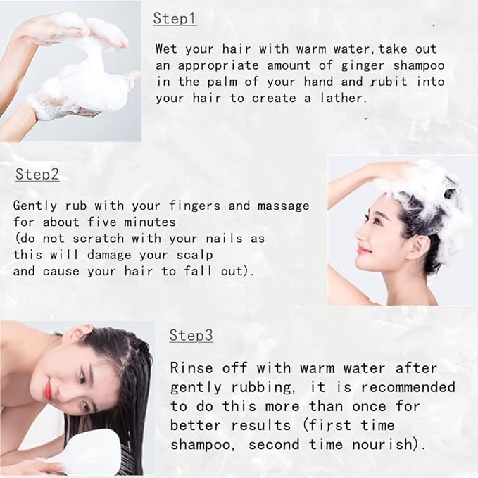 Ginaday Instant Ginger Hair Regrowth Shampoo, Ginger Anti-Fall Shampoo for Hair Growth, Anti-Hair Loss Hair Shampoo (1Pcs 9.47FL.oz/280ML)