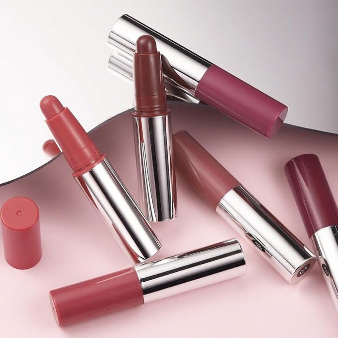 Indian Red Matte Lipstick Crayon - High Pigment Creamy Formula, Waterproof Long Lasting, Smooth Glide Application, Non-Sticklipstick, Ultra Thin Lightweight,Velvet Matte Lip Feel for Women 01#