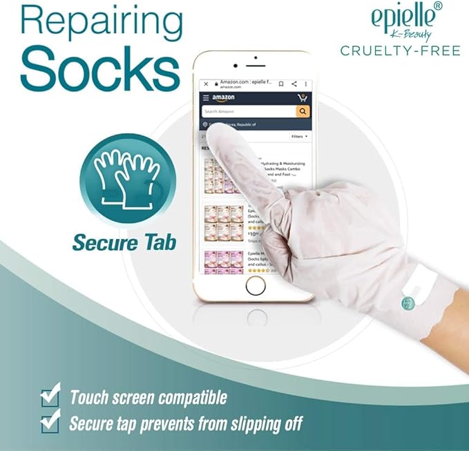 Epielle Intensive Repairing Hand Mask 6 Pairs, Deep Moisturizing Gloves for Dry, Cracked Hands, Self Care Gifts for Women, Spa Kit, Stocking Stuffers, Thanksgiving Essentials