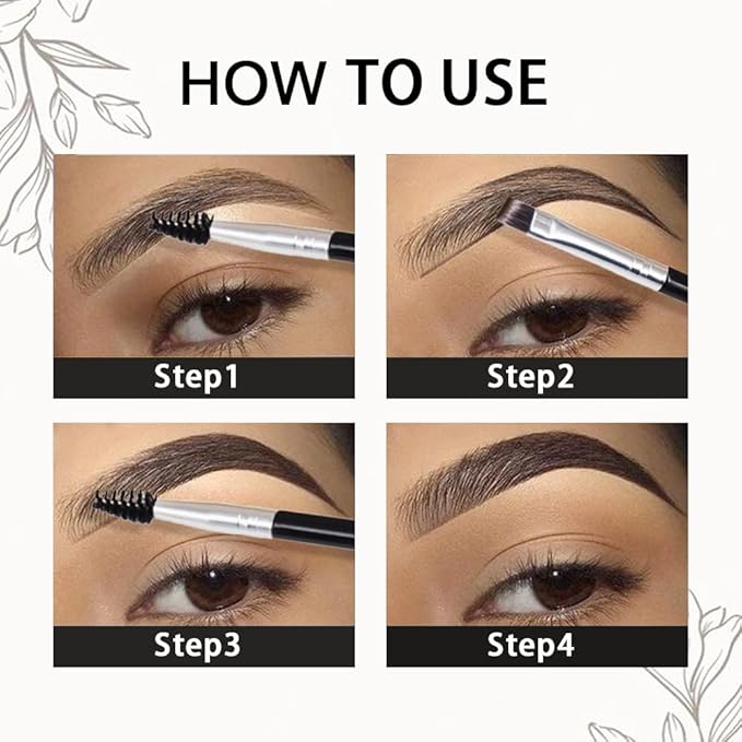 evpct Ebony Eyebrow Powder Pomade Gel Shaper Makeup Kit with Dual-ended Brush, Eyebrow Stencils Kit for Women Shaping, Eye Brow Pomade Stencil Shaper Tinting kits for Women, Long Lasting Waterproof