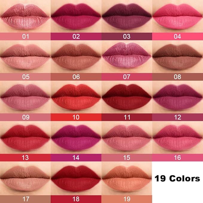 evpct 1Pcs Deep Dark Red Matte Lipstick and Lip Crayon Liner Pencil Pen Set for Women Lip Stain Long Lasting Waterproof labiales mate magicos 24 horas originales pintalabios permanente 24 horas 18
