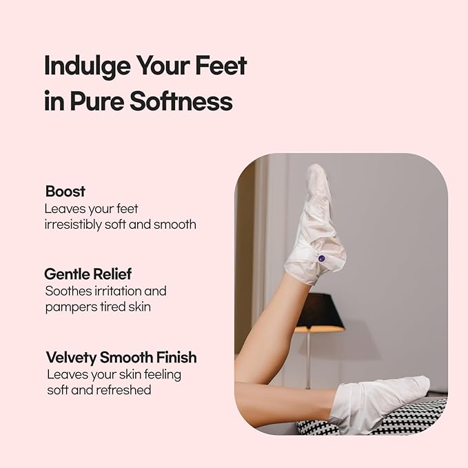 Epielle Moisturizing Foot Mask 6 Pairs, Deep Moisturizing Socks for Dry, Cracked Feet, Self Care Gifts for Women, Spa Kit, Stocking Stuffers, Thanksgiving Essentials
