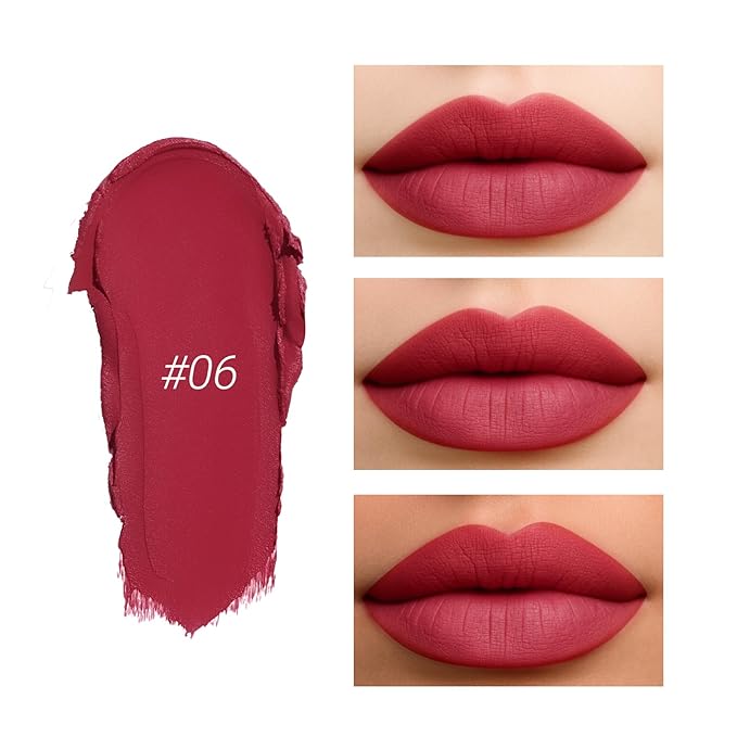 Erinde Matte Lipstick Lip Liner Crayon for Women, 24 Hour Lipstick Lip Liner Pencil, Neutral Lip Stick Lipliner Waterproof Long Lasting Smudge Proof, Vegan & Cruelty-Free, 06 Plum Berry