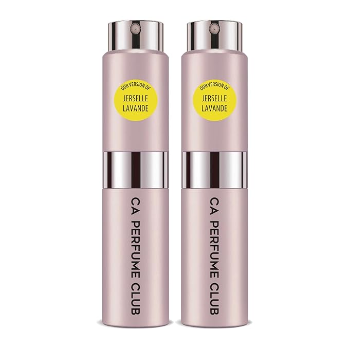 CA Perfume Impression of Jerselle Lavande for Women Floral Woody Musk Scent Long Lasting Perfumes for Women Eau De Parfum Travel Size Refillable Atomizer Spray 0.27 Fl Oz 8ml (Set of 2)