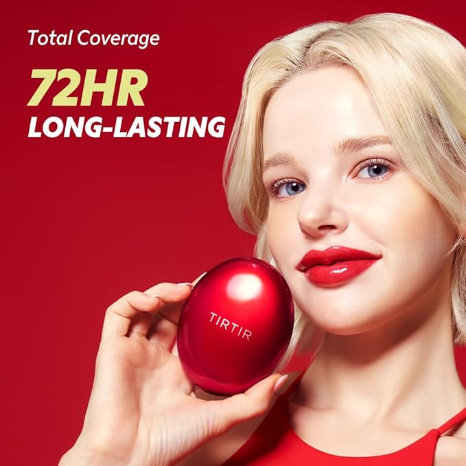[*Mini Size*] TIRTIR Mask Fit Red Cushion Foundation | Full coverage, Weightless, Skin fit, Satin Glow Finish, Korean Makeup BB Foundation, beauty, Tattoo cover up, Buildable (#23N Sand / 0.15 Fl Oz)