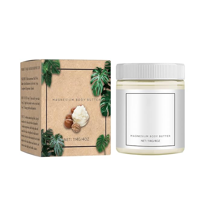Magnesium Body Butter, Magnesium Cream Deeply Skin Moisturize Keep Skin Soft & Smooth for All Skin Types (1pcs) .