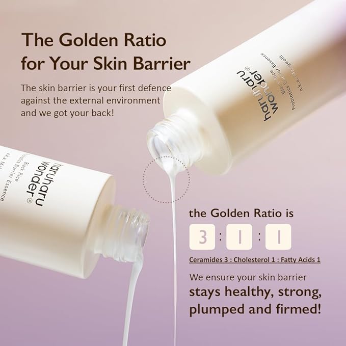 haruharu Wonder Black Rice Probiotics Barrier Essence & Black Rice Hyaluronic Toner for Sensitive Skin Set