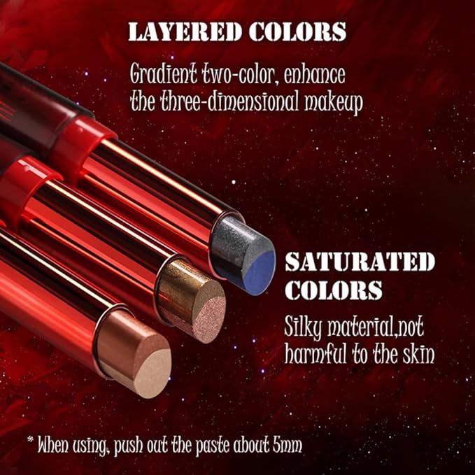 Shimmer Champagne Gold Warm Brown Lipstick Long Lasting Metallic Lip Liner Shimmer for Women Makeup Double Colors Eyeshadow Stick Hydrating Highly Pigmented Coverage Non Stick Cup Lips Gloss