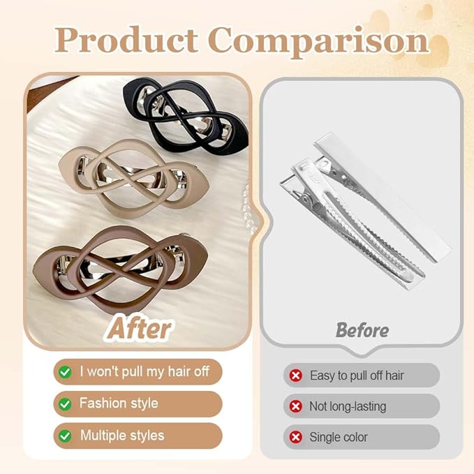 Vintage French Barrette Hair Clips, Hair Barrettes Hair Accessories for Women Girls, Elegant Retro Non Slip Clip with Classic Design Thick to Thin, Stylish Accessories Hair (Navy Blue, 4PCS)