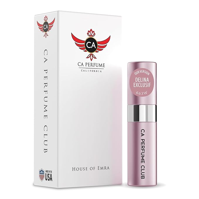 CA Perfume Impression of Delina Exclusif for Women Amber Scent Long Lasting Perfumes for Women Eau De Parfum Travel Size Refillable Atomizer Spray 0.27 Fl Oz 8ml