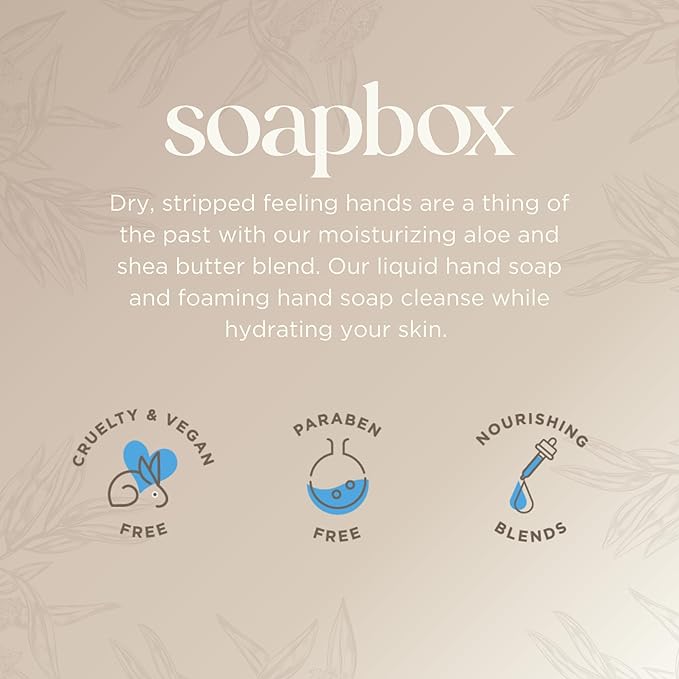 Soapbox Liquid Hand Soap, Coconut Milk & Sandalwood, Gentle & Moisturizing Hand Wash for Kitchen and Bathroom, Vegan & Cruelty Free Scented Hand Soap 12 Ounce Pump Bottles (Pack of 3)